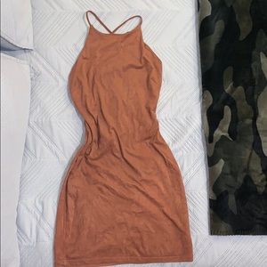 Suede dress.